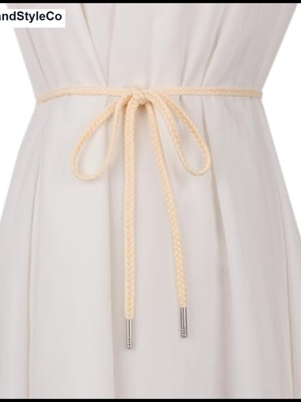 Women Boho Weave Cotton Braided Waist Tie Belt Wrap for Dress Pants